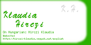 klaudia hirczi business card